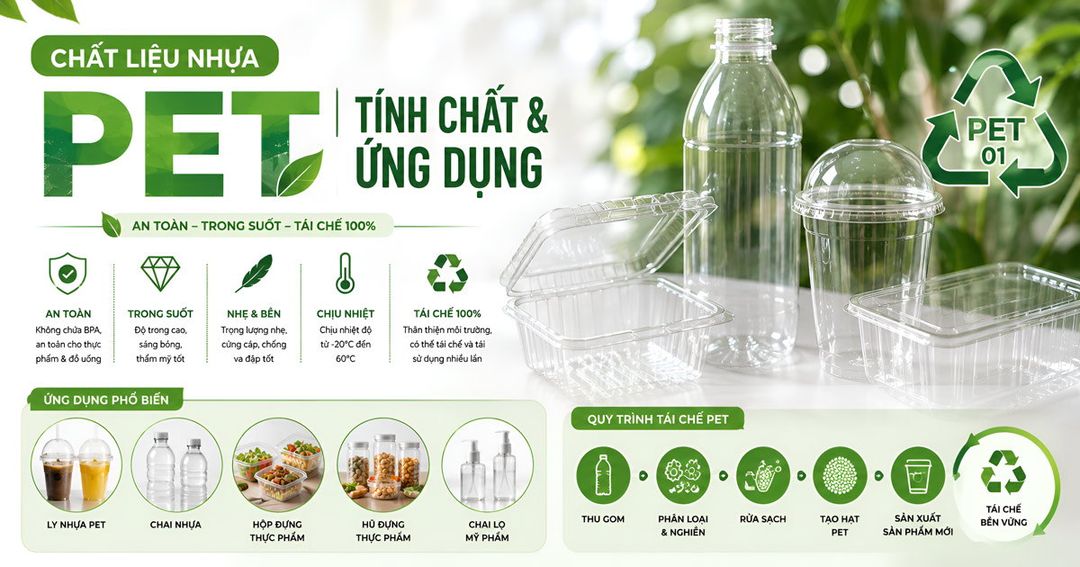 Chất Liệu Nhựa PET – Tính Chất & Ứng Dụng