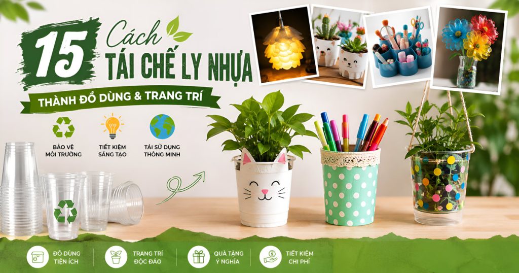 15 Cách Tái Chế Ly Nhựa Thành Đồ Dùng & Trang Trí