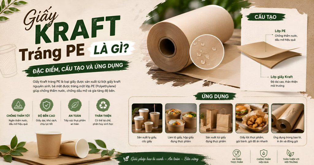 Giấy Kraft Tráng PE Là Gì? Đặc Điểm, Cấu Tạo Và Ứng Dụng