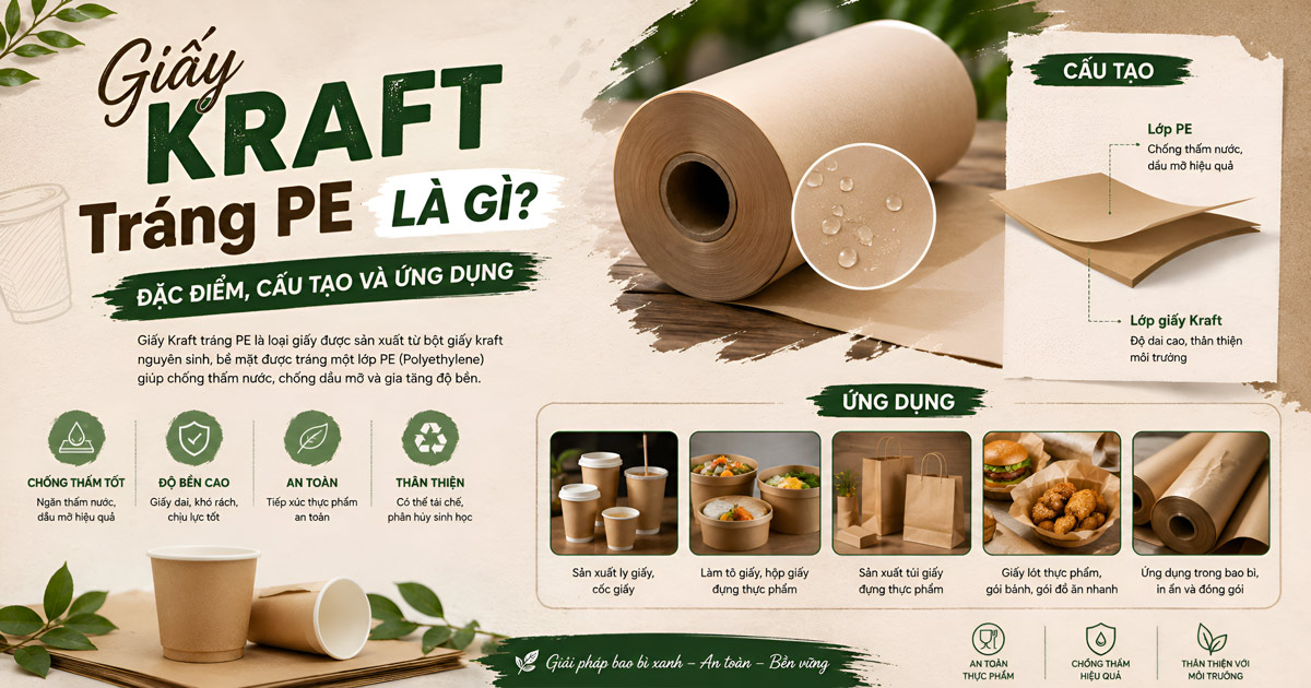 Giấy Kraft Tráng PE Là Gì? Đặc Điểm, Cấu Tạo Và Ứng Dụng
