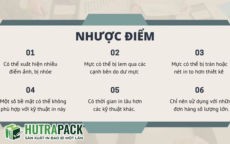 Nhược điểm khi in flexo