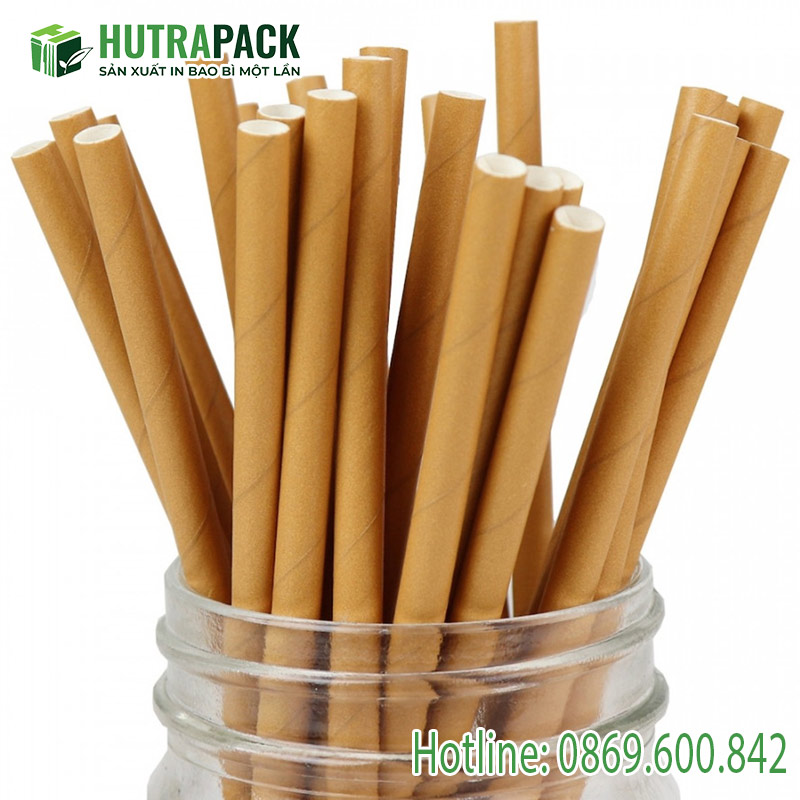 Ống hút giấy kraft in logo theo yêu cầu