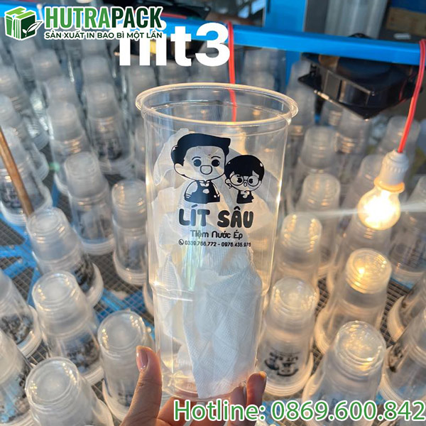 Ly nhựa 2 tầng 1 lít 3 in ấn theo yêu cầu